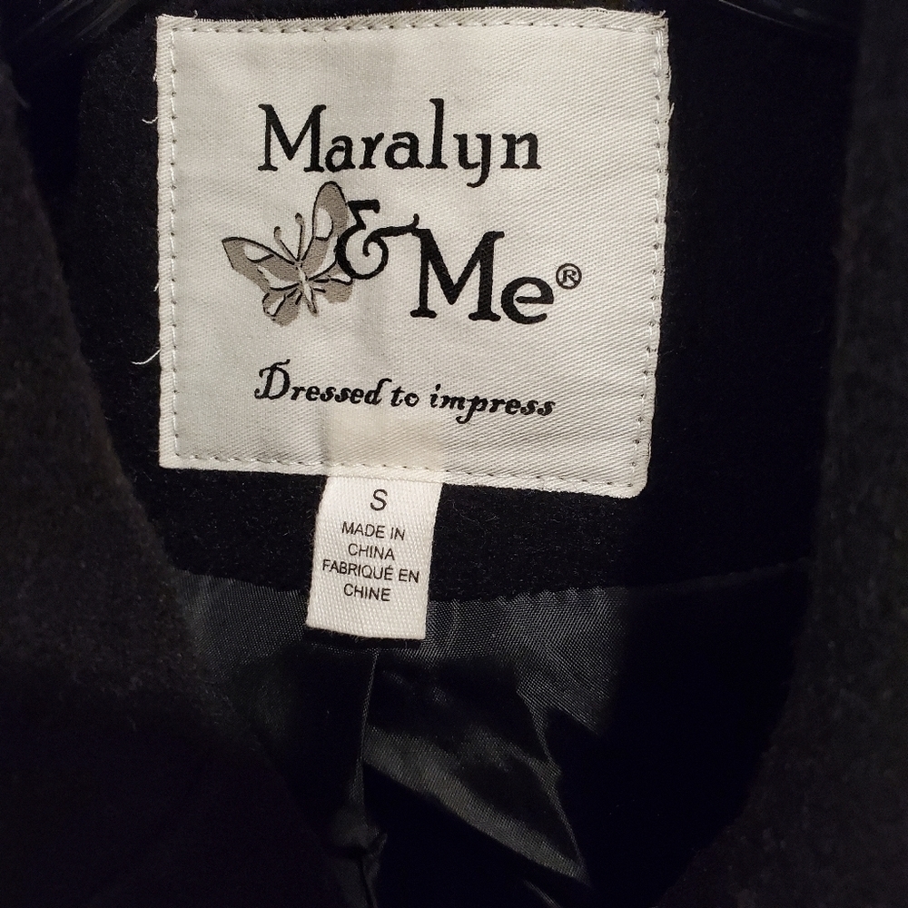 NEW Maralyn & MeJuniors' Black Pea Coat - Picture 4 of 5